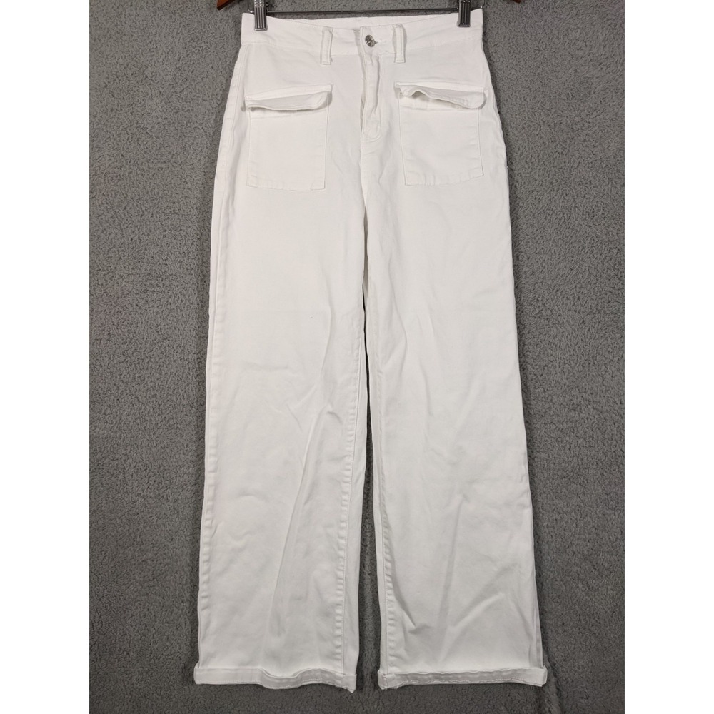 Dokotoo Baggy Jeans Womens 4 White Straight Leg High Rise Streetwear Y2K Grunge
